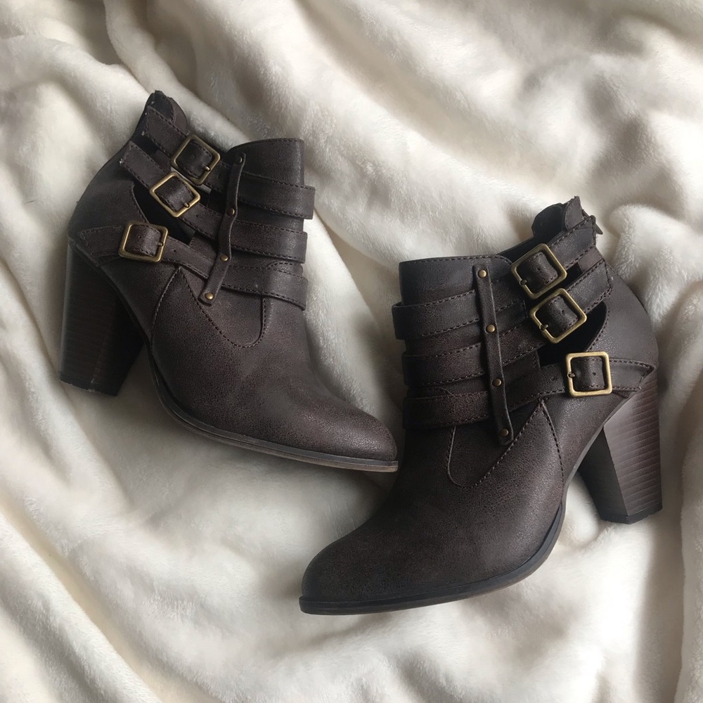 Brown Leather Booties